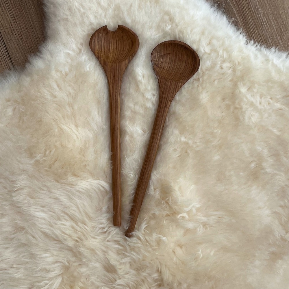 Vintage Wooden Salad Servers